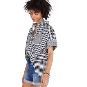 Madewell 100% Cotton Gingham Button-Down Oversized Shirt Medium